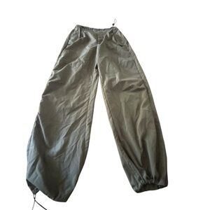 SHEIN Olive Green Drawstring‎ Hem Balloon Pants Trousers Womens Small